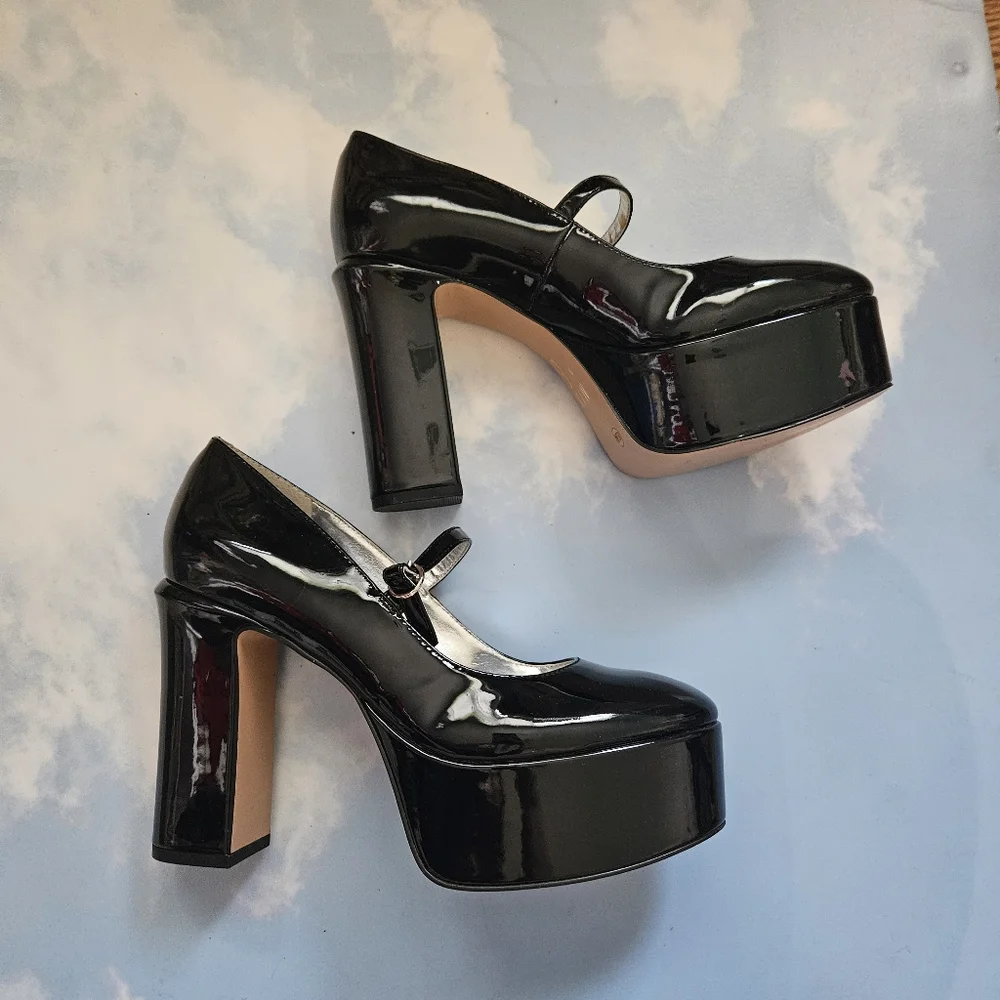 Mix No. 6 Black Platform Mary Jane Shoes